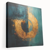 Abstract strokes wall art in vibrant colors displayed on a stretched canvas, showcasing a modern design ideal for contemporary home decor. The side view highlights the canvas's depth and texture, making it a striking focal point for any room.
