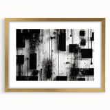 Abstract strokes wall art framed in gold with a white mat, showcasing vibrant colors and dynamic patterns, perfect for modern home decor.