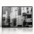 Framed abstract strokes wall art featuring dynamic black and white patterns, adding a modern touch to any space. Ideal for contemporary home decor.