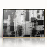 Framed abstract strokes wall art featuring gold accents on an acrylic surface, showcasing a modern design that enhances contemporary home decor.