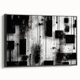 Framed wall art showcasing abstract strokes in black and white, highlighting bold, modern design elements. Perfect for contemporary home decor.
