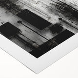 Abstract wall art featuring vibrant strokes in shades of blue, orange, and yellow on rolled canvas, ideal for contemporary home decor. Packaged securely for delivery.