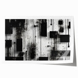 Abstract wall art print featuring vibrant strokes in shades of blue, orange, and yellow. Perfect for modern home decor, showcasing a contemporary design aesthetic.