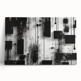 Abstract strokes canvas wall art featuring vibrant colors and dynamic patterns, perfect for modern decor. The piece leans against a neutral wall, adding a touch of creativity to any space.