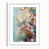 Abstract wall art featuring colorful strokes in a modern design, framed with a white mat, ideal for enhancing contemporary home decor. Perfect for living rooms or creative spaces.