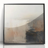 Framed abstract wall art with bold black strokes on a white background, showcasing a modern design ideal for contemporary interiors, enhancing any living space.