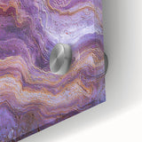 Close-up view of an abstract acrylic landscape artwork showcasing vibrant cliffs in varied hues, highlighting intricate details and textures, perfect for modern decor.