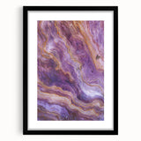 Framed landscape art print showcasing dramatic cliffs in muted colors, featuring a black mat and sleek frame design, ideal for modern home decor.