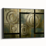 Luxury Geometric Bedroom Wall Art - Gold and Black Canvas Print
