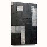 Contemporary Dining Art Pieces - Black & Silver Geometric Print