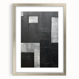 Contemporary Dining Art Pieces - Black & Silver Geometric Print
