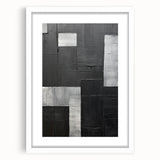 Contemporary Dining Art Pieces - Black & Silver Geometric Print