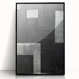 Contemporary Dining Art Pieces - Black & Silver Geometric Print