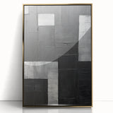 Contemporary Dining Art Pieces - Black & Silver Geometric Print
