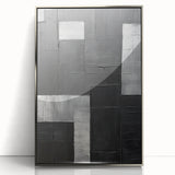 Contemporary Dining Art Pieces - Black & Silver Geometric Print