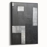 Contemporary Dining Art Pieces - Black & Silver Geometric Print