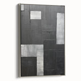 Contemporary Dining Art Pieces - Black & Silver Geometric Print
