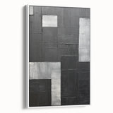 Contemporary Dining Art Pieces - Black & Silver Geometric Print
