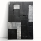 Contemporary Dining Art Pieces - Black & Silver Geometric Print