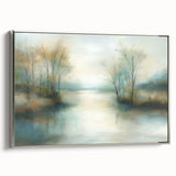 Office Wall Art - Serene Nature Landscape Framed Canvas