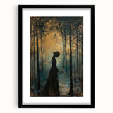 Abstract figurative wall art framed in black with a mat, showcasing vibrant colors and intricate shapes, perfect for modern home decor and artistic expression.