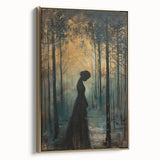 Framed abstract figurative wall art featuring gold accents against a textured background, showcased in a stylish side view, perfect for modern decor.