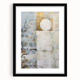 Abstract floral wall art framed in black with a white mat, showcasing vibrant colors and intricate designs, perfect for modern home decor.