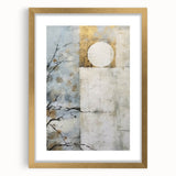 Abstract floral wall art framed in gold with a mat, showcasing vibrant colors and intricate designs, perfect for modern home decor. Ideal for enhancing living spaces.