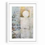 Abstract floral wall art with a white frame and mat, showcasing vibrant colors and intricate designs, perfect for modern home decor and artistic aesthetics.