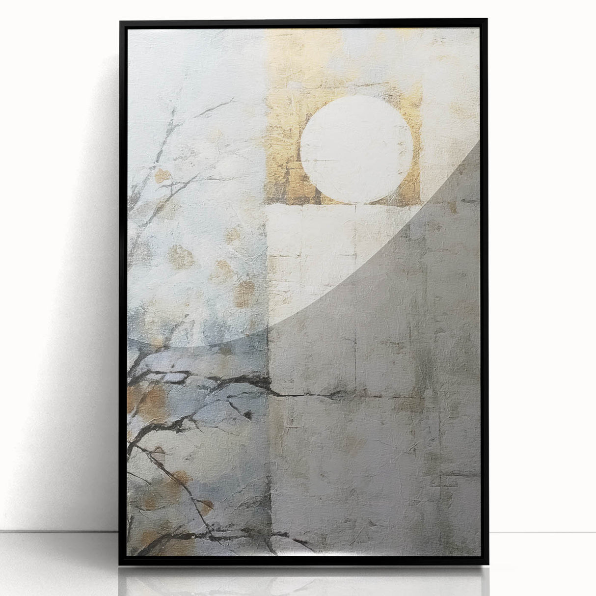 Framed abstract floral wall art featuring vibrant colors in a modern design, set in a sleek black frame, ideal for enhancing contemporary décor.