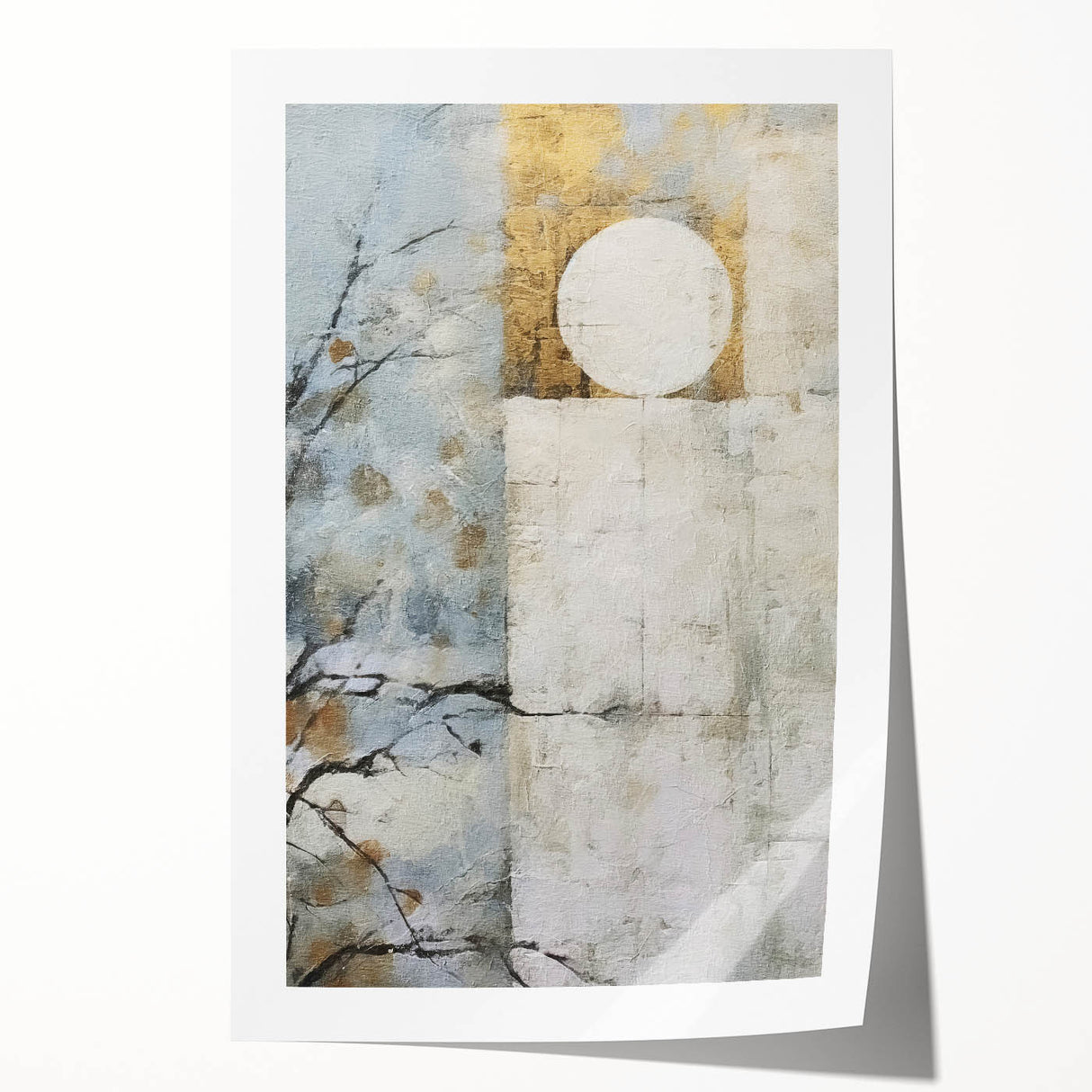 Abstract floral wall art print showcasing vibrant colors and intricate patterns, rolled for easy transport and ready for framing to enhance interior decor.