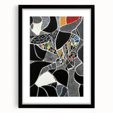 Abstract geometric frame showcasing a sleek black mat, ideal for modern decor. The frame's clean lines and minimalist design enhance any artwork or photograph, making it perfect for contemporary interiors.