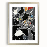 Abstract geometric silver frame showcasing a modern design with a mat, perfect for enhancing contemporary decor. Ideal for displaying art or photographs in stylish interiors.