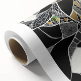 Abstract geometric rolled canvas artwork showcasing vibrant colors and dynamic shapes, perfect for modern home decor. Packaged securely in a cardboard tube for delivery.