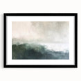 Abstract landscape wall art framed in black, featuring a serene blend of earthy tones and soft textures, perfect for modern home decor.