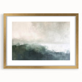 Abstract landscape wall art framed in gold, showcasing a vibrant color palette with textured brush strokes, perfect for modern home decor.