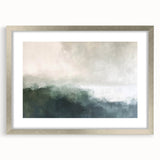 Abstract landscape wall art framed in silver with a mat, showcasing vibrant colors and intricate patterns, perfect for modern home decor. Ideal for art enthusiasts.