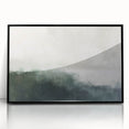 Framed acrylic wall art depicting abstract landscapes in shades of blue and green, showcasing a modern aesthetic suitable for contemporary home decor.