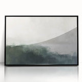 Framed acrylic wall art depicting abstract landscapes in shades of blue and green, showcasing a modern aesthetic suitable for contemporary home decor.