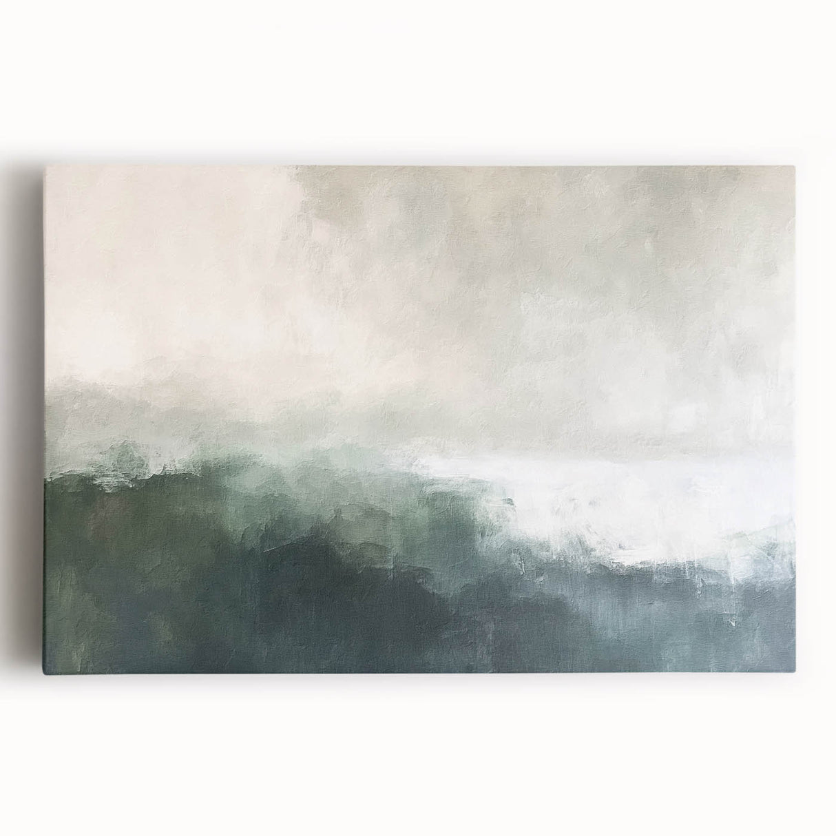 Abstract landscape wall art on stretched canvas, showcasing vibrant colors and fluid shapes, perfect for modern home decor. Ideal for adding a contemporary touch to living spaces.