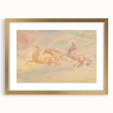 Expressionist Art: Galloping Horses on Pastel Canvas - Modern Elegance
