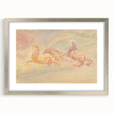 Expressionist Art: Galloping Horses on Pastel Canvas - Modern Elegance