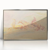 Expressionist Art: Galloping Horses on Pastel Canvas - Modern Elegance