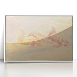 Expressionist Art: Galloping Horses on Pastel Canvas - Modern Elegance