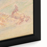 Expressionist Art: Galloping Horses on Pastel Canvas - Modern Elegance