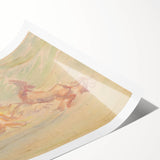 Expressionist Art: Galloping Horses on Pastel Canvas - Modern Elegance