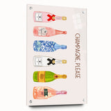 Large abstract wall art on acrylic glass, featuring vibrant hues and food and drink motifs, suitable for dining room decor.