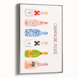 Framed canvas featuring a vintage poster of colorful landscape art, ideal for enhancing a dining room's decor.