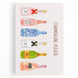 Black and white stretched canvas featuring an assortment of fruits and beverages, ideal for kitchen wall art.