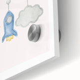 Kids Room Art Prints - Rocket & Star Mobile Nursery Wall Art